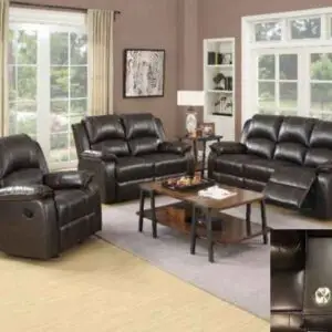3PC LEATHER AIR RECLINER SOFA SET
