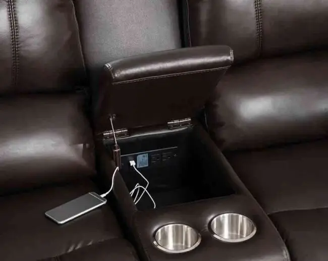 2 PC GENUINE LEATHER RECLINER SOFA SET - Image 5