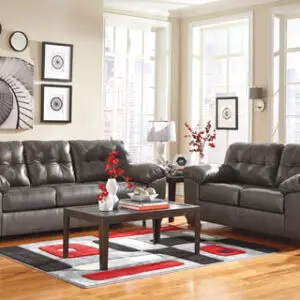 2 PC GREY  SOFA & LOVESEAT