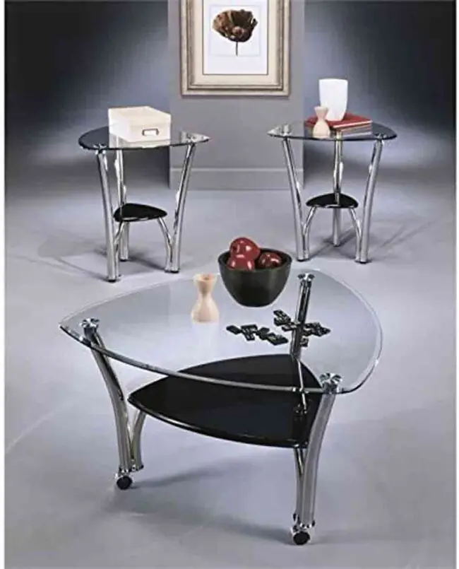 3PC Glass Coffee Table Set