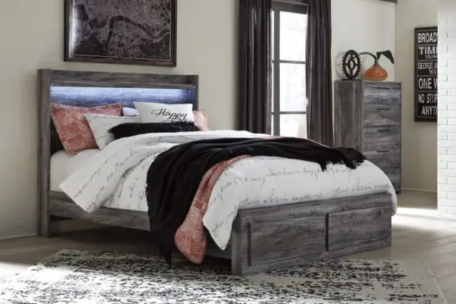 6PC Gray Queen Platform Storage Bed - Image 2