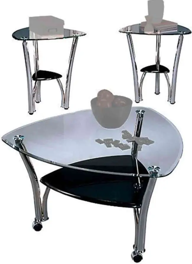3PC Glass Coffee Table Set - Image 2