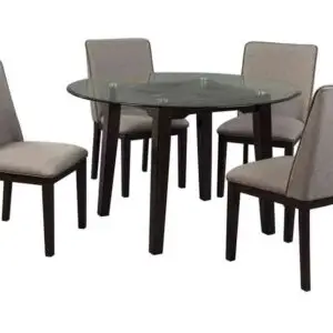 5PC Round Glass Top Table Set