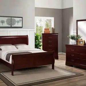 6PC QUEEN SIZE CHERRY BEDROOM SET