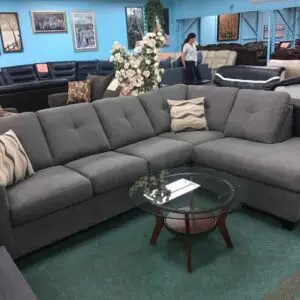 2PC Grey Chenille fabric Sectional