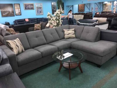 2PC Grey Chenille fabric Sectional