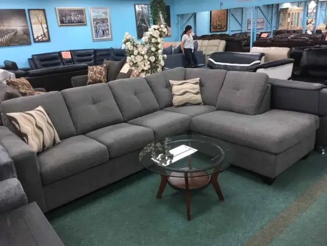 2PC Grey Chenille fabric Sectional - Image 2