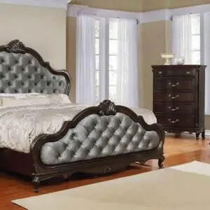 6 PC QUEEN SIZE WALNUT BEDROOM SET