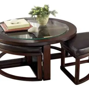 Coffee Table with Nesting Stools