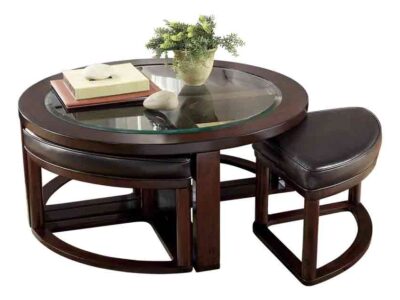 Coffee Table with Nesting Stools