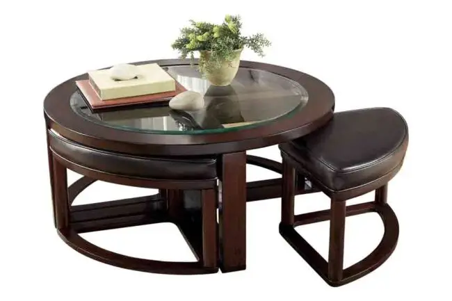 Coffee Table with Nesting Stools