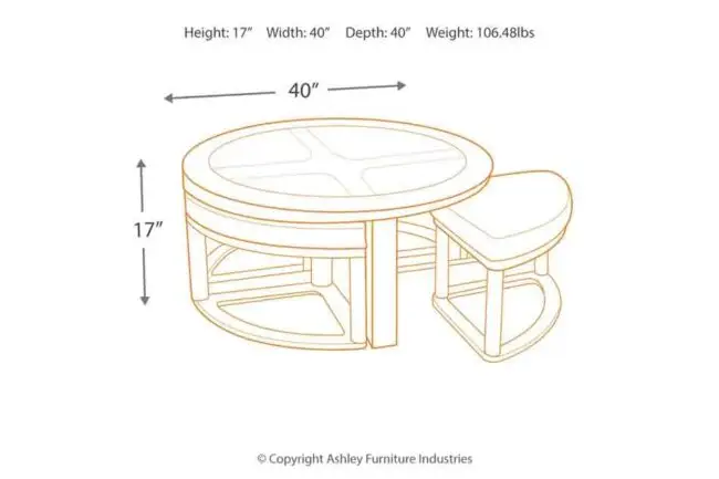 Coffee Table with Nesting Stools - Image 4