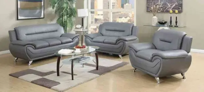 3 PC MODERN TWO TONE SOFA SET - Image 4