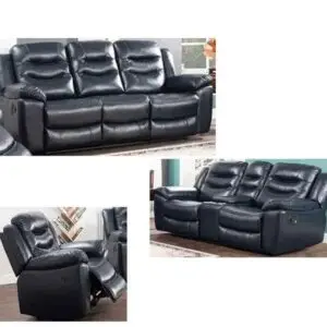 3PC Leather Gel Reclining Sofa set