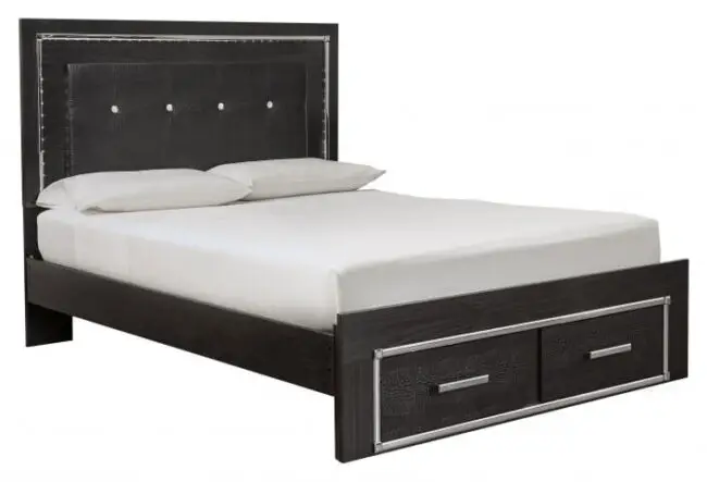 6 PC BLACK BEDROOM SET W/ LED HEADBOARD AND MIRROR LIGHTS - Image 5