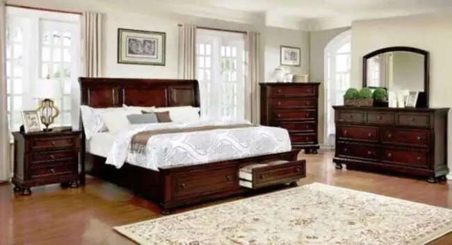6PC QUEEN SIZE CHERRY BEDROOM SET