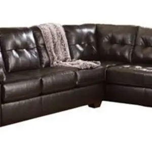 2PC Chocolate Faux Leather Sectional