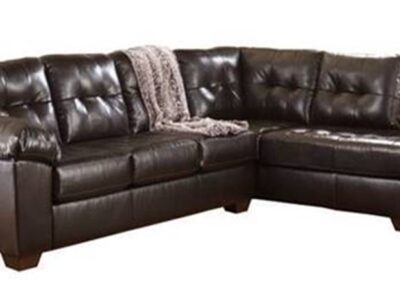 2PC Chocolate Faux Leather Sectional