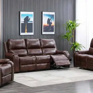 3PC Brown Power Reclining Sofa set