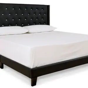 Vintasso Black Queen Upholstered Bed