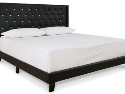 Vintasso Black Queen Upholstered Bed