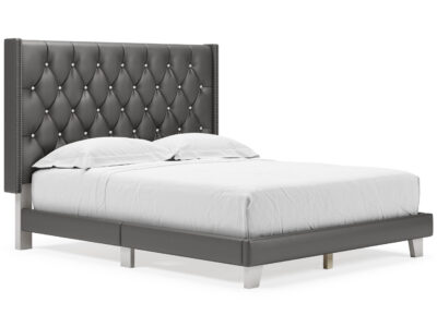 Vintasso Grey Queen Upholstered Bed