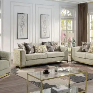3PC MODERN FABRIC SOFA SET