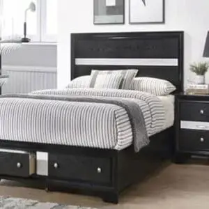 Queen Size Black Platform Bed