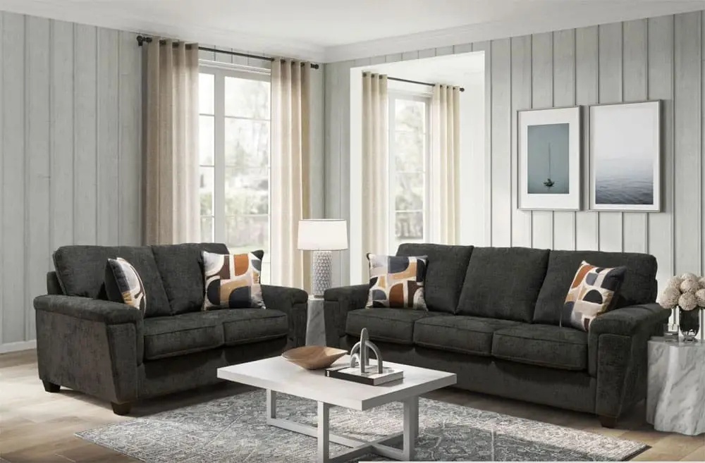 2PC Fabric Sofa And Loveseat With