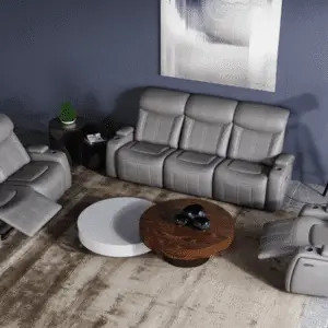 2Pc Power Reclining Sofa Set with Adjustable Headrest