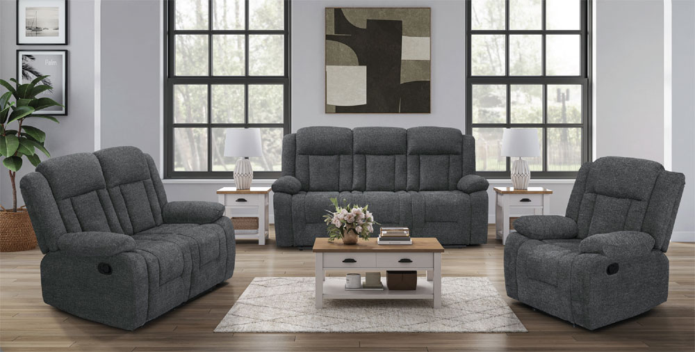 3PC Chenille Fabric Recliner Sofa Set