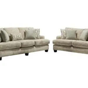 2PC Large Oversize Charcoal Chenille Sofa Set