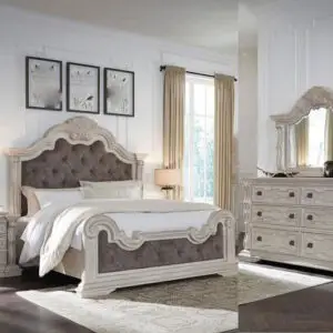 6PC Queen size European Traditional Style Bedroom Set