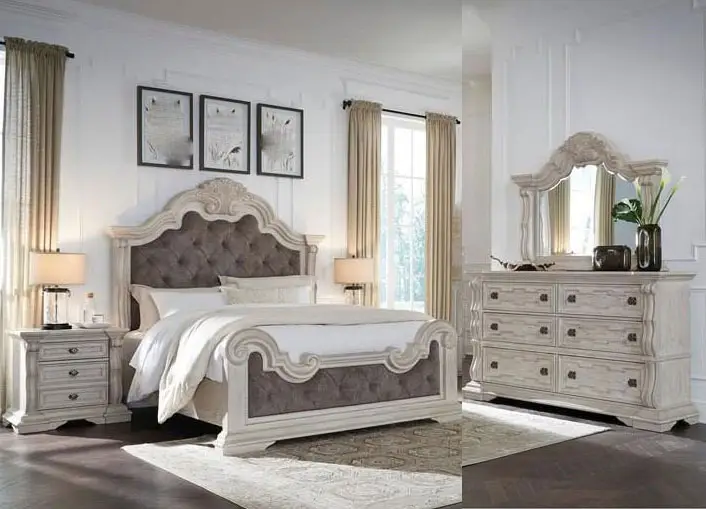 6PC Queen size European Traditional Style Bedroom Set