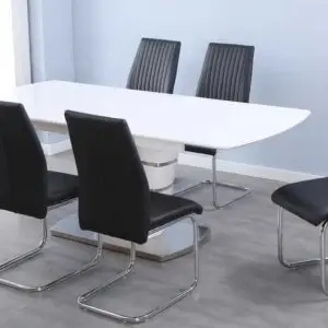 7PC Dave White Extension Dining Table