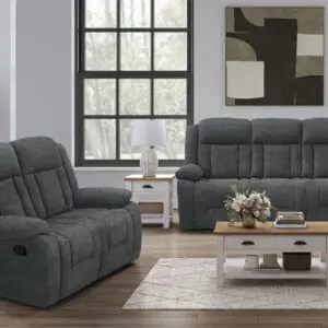 2PC Chenille Fabric Recliner Sofa Set
