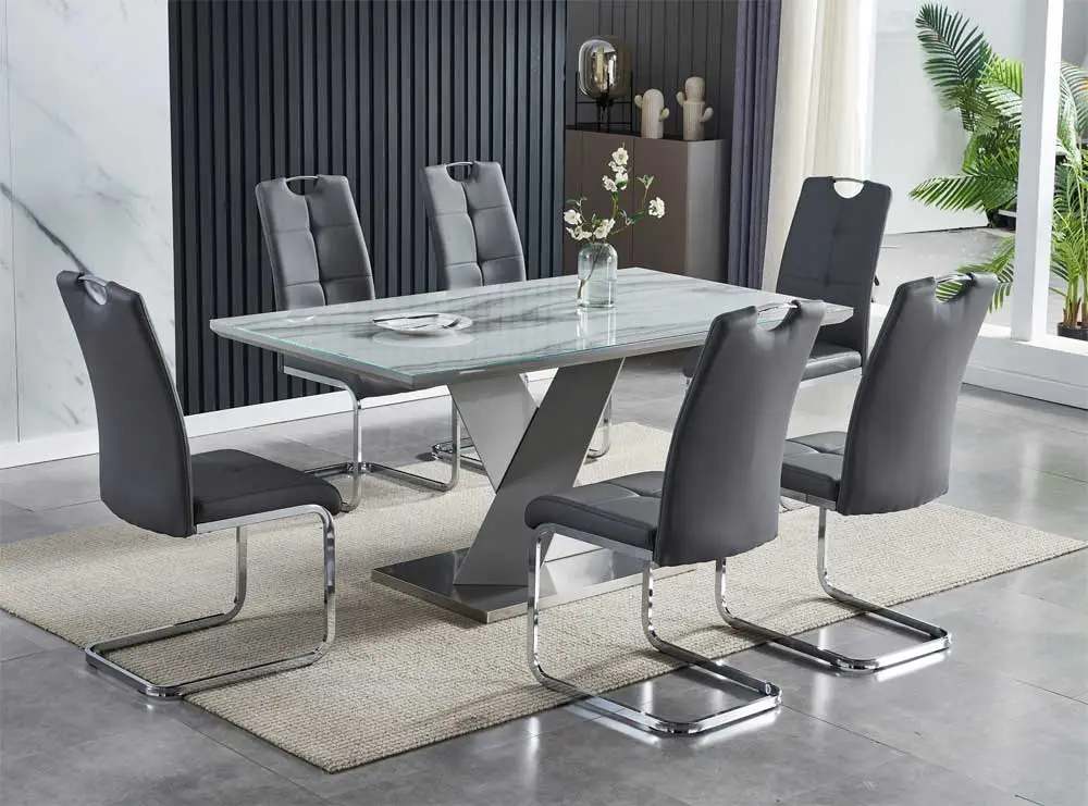 7PC Granite Dining Table Set
