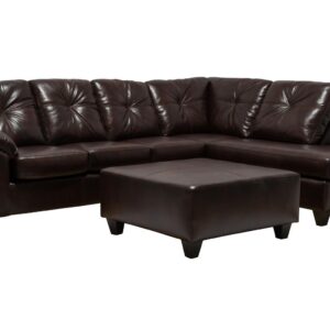2PC Black Barry Leather Air Sectional