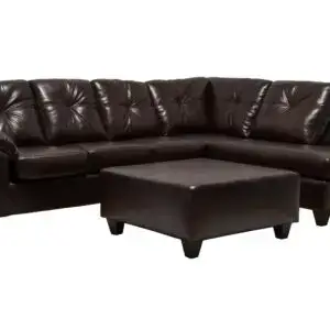 2PC Black Barry Leather Air Sectional