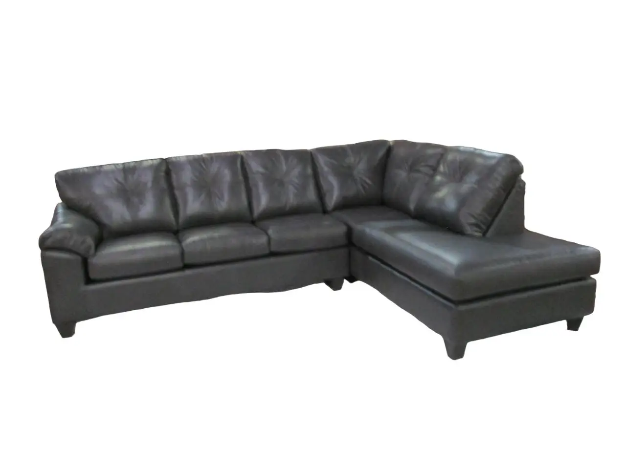 2PC Grey Leather Air Sectional