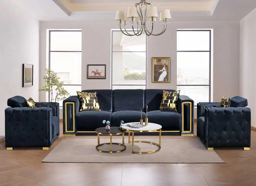 3PC MODERN FABRIC SOFA SET