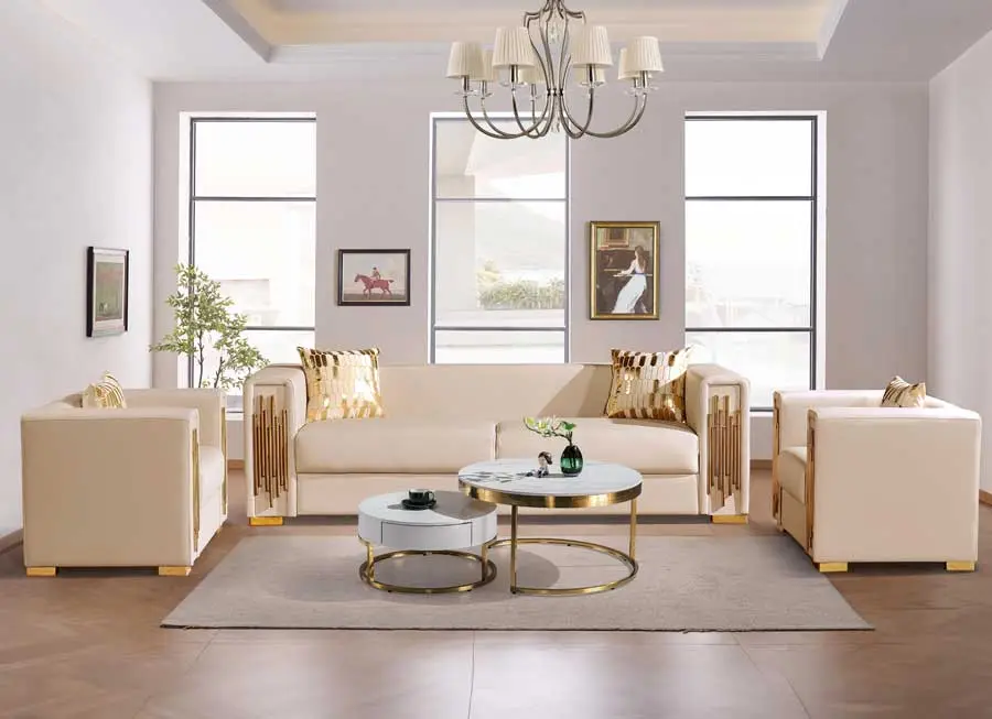 3PC MODERN LEATHER AIR SOFA SET