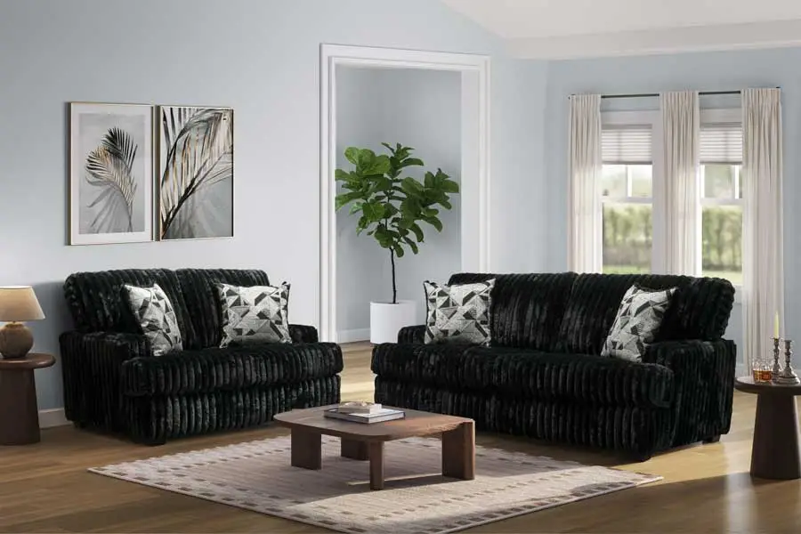 2PC Mondo Black Sofa Set
