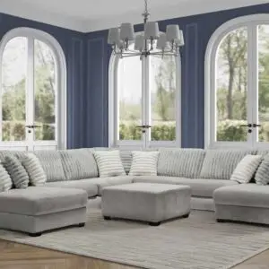 5PC Plush Parchment Sectional